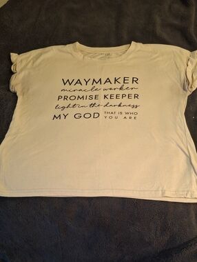 Shein "Waymaker" Cream Christian Tee